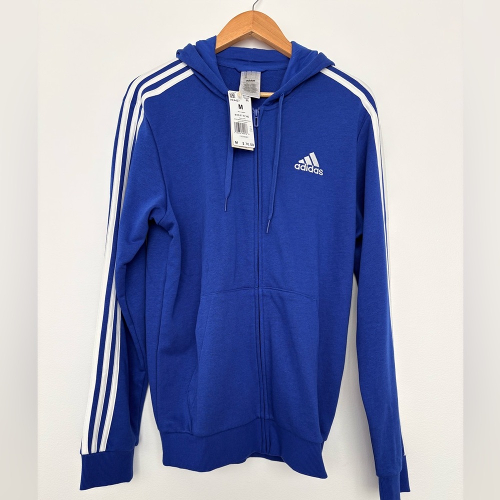Adidas Royal Blue Hoodie with White Logo